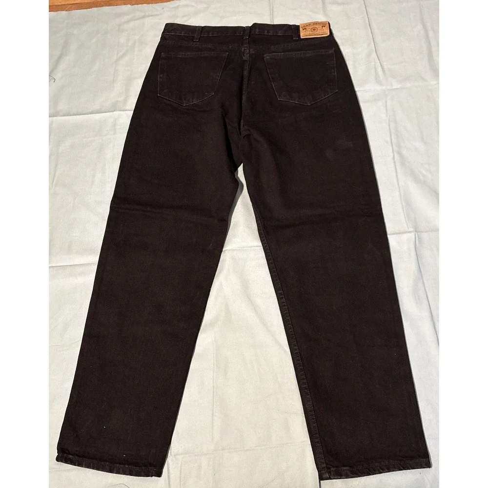 Gap Denim Men Straight Leg Jeans Dark Wash Rugged Heavyweight 37x30 Vintage Look